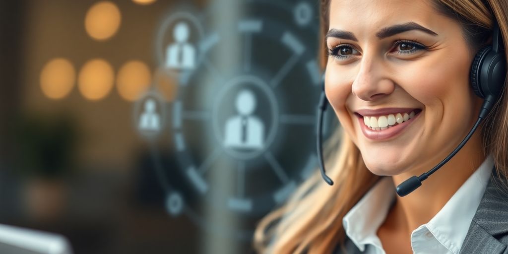Real estate agent on phone with virtual assistant.