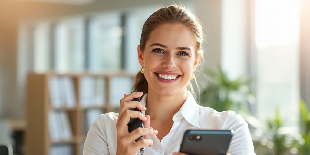 Accountant talking to client on phone.