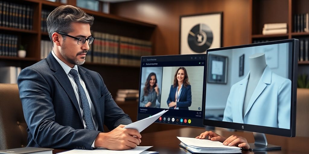 Lawyer working efficiently with a virtual receptionist.