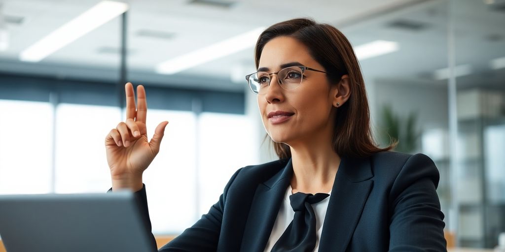 Lawyer using a virtual receptionist service on phone.