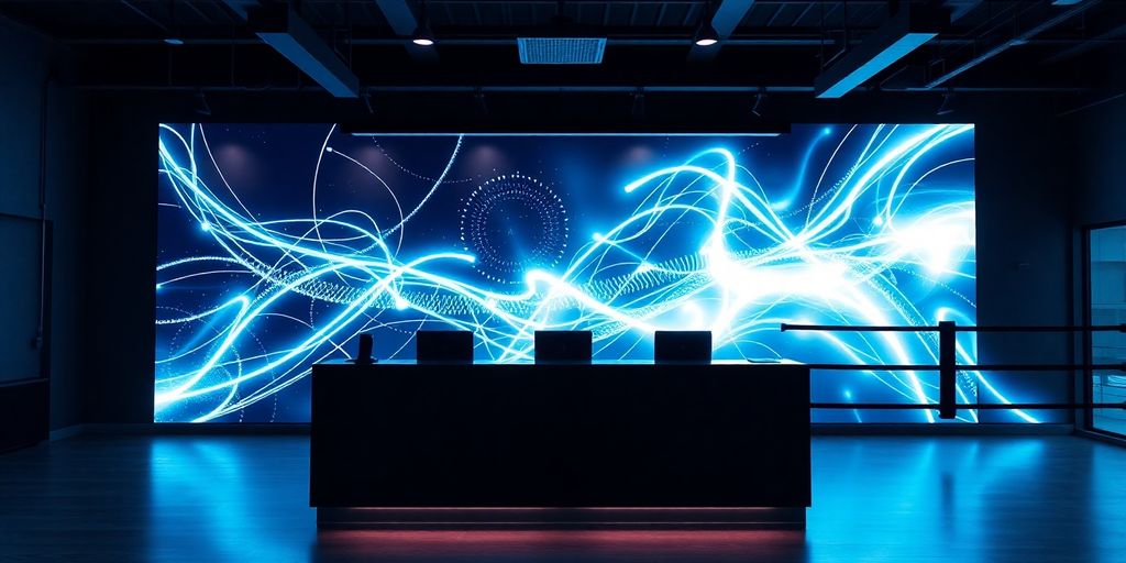 Boxing gym front desk with AI interface.