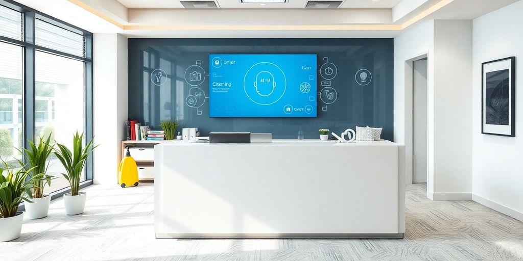 AI front desk assisting carpet cleaning business.
