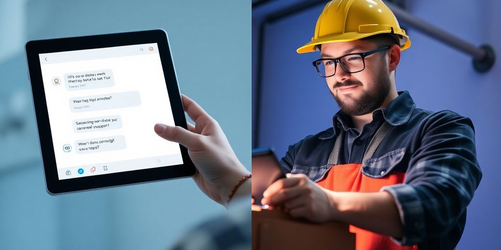 AI chatbot assisting electrician with 24/7 service.