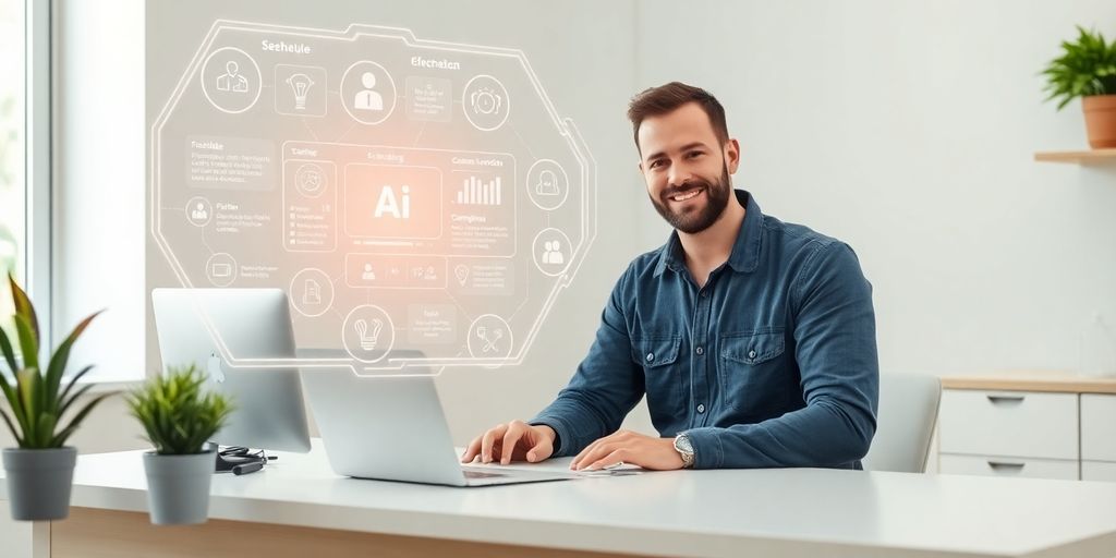 AI interface assisting electrician with scheduling.