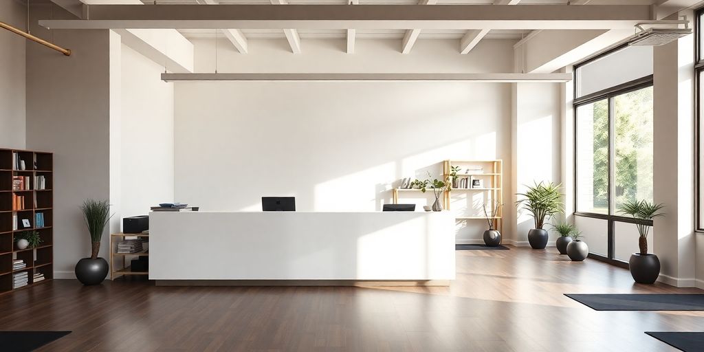 Yoga studio with AI front desk.