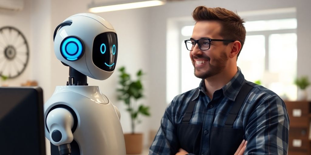 AI chatbot assisting HVAC technician.