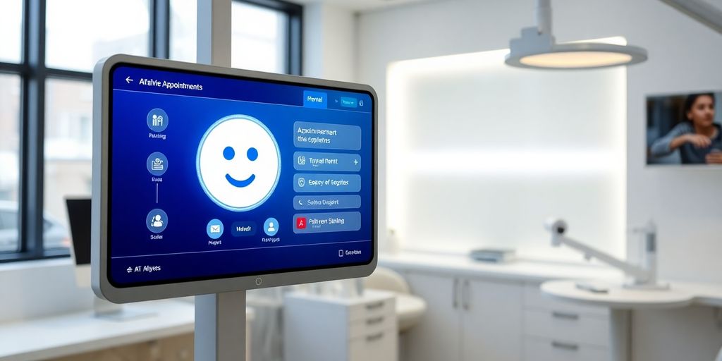 AI assistant interacting with dental patient.