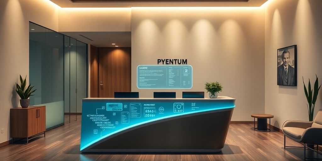 Lawyer using AI front desk to help clients.