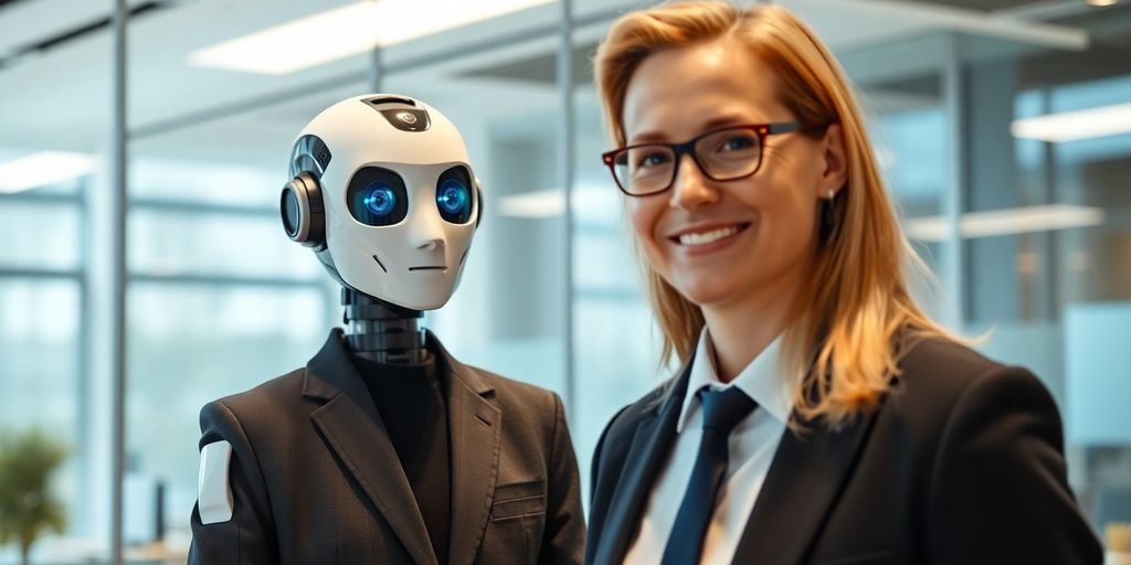 AI assistant interacting with a professional.