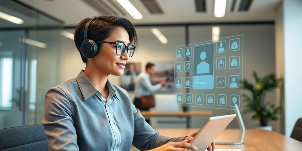 AI receptionist interacting with a client.