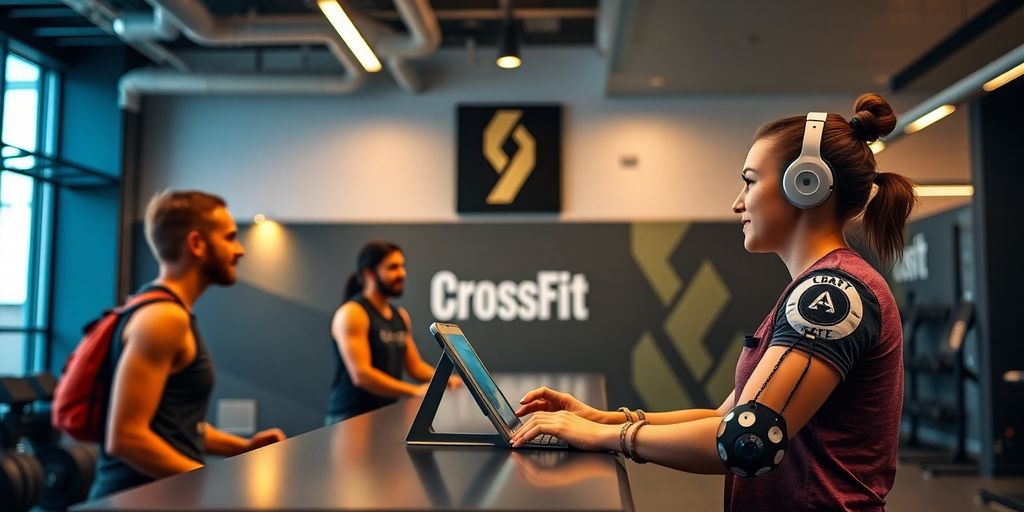 AI receptionist assisting CrossFit members.