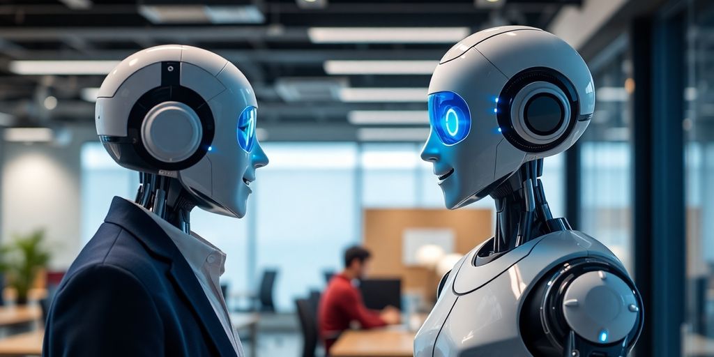 AI receptionist interacting with a client.