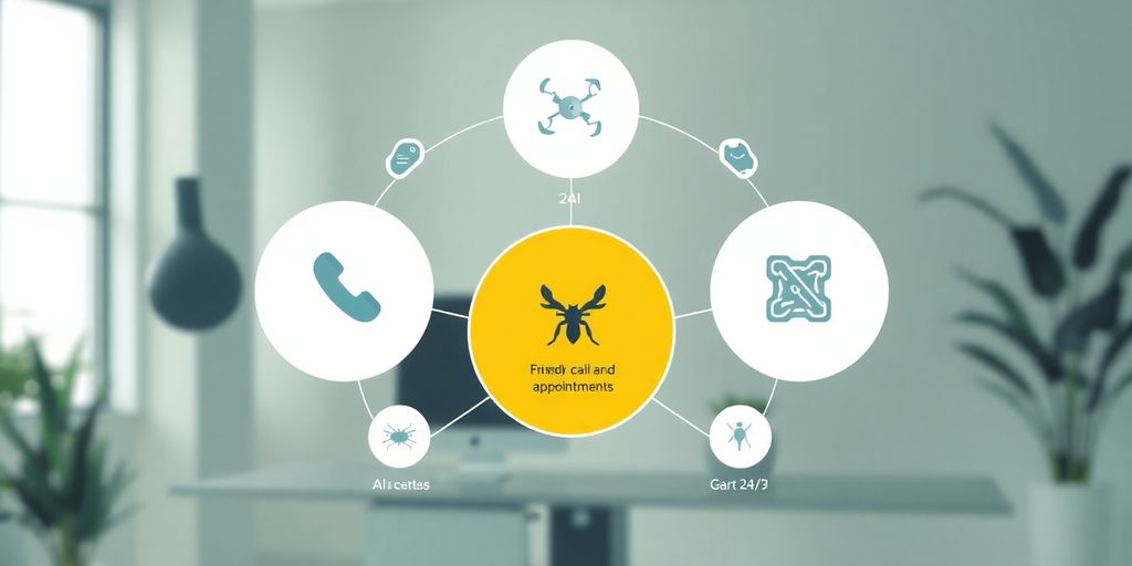 Pest control technician answering phone with AI.