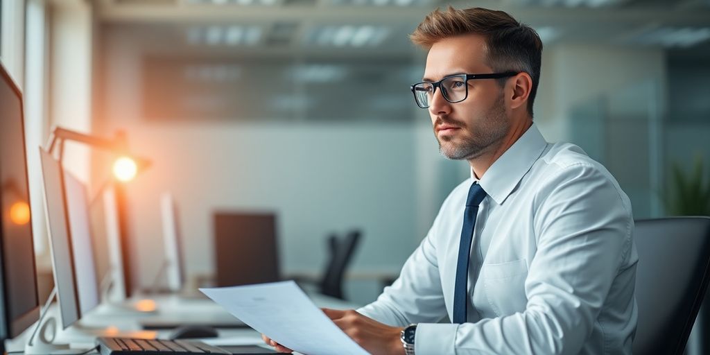 Tax professional working while AI receptionist handles calls.