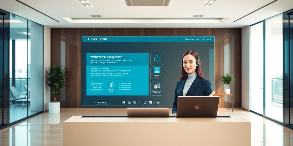 Law office AI receptionist interacting with clients.