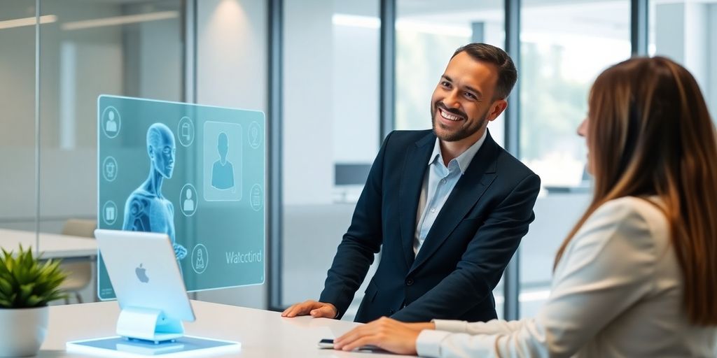 AI receptionist interacting with a real estate agent.