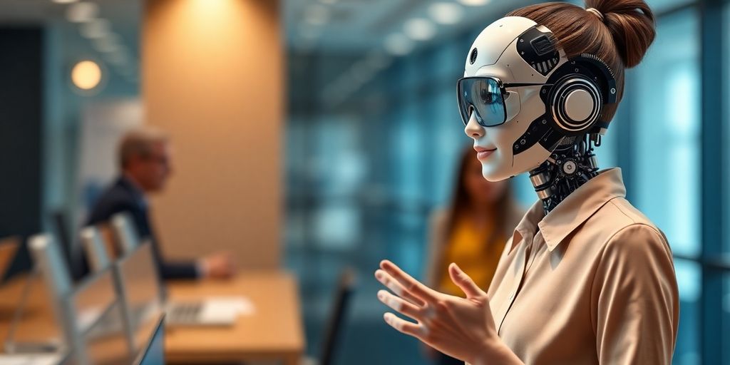 Professional AI receptionist assisting a property manager.