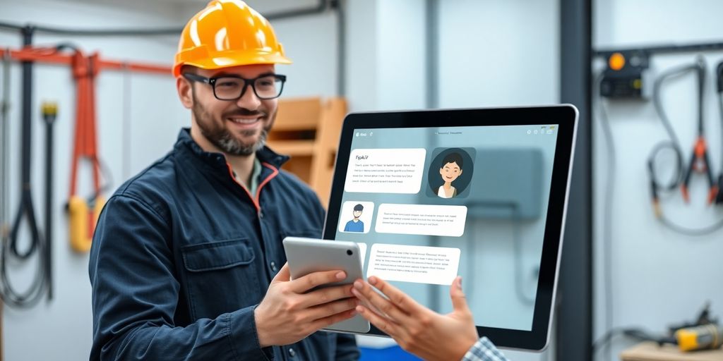 Electrician using AI receptionist for 24/7 appointment booking.