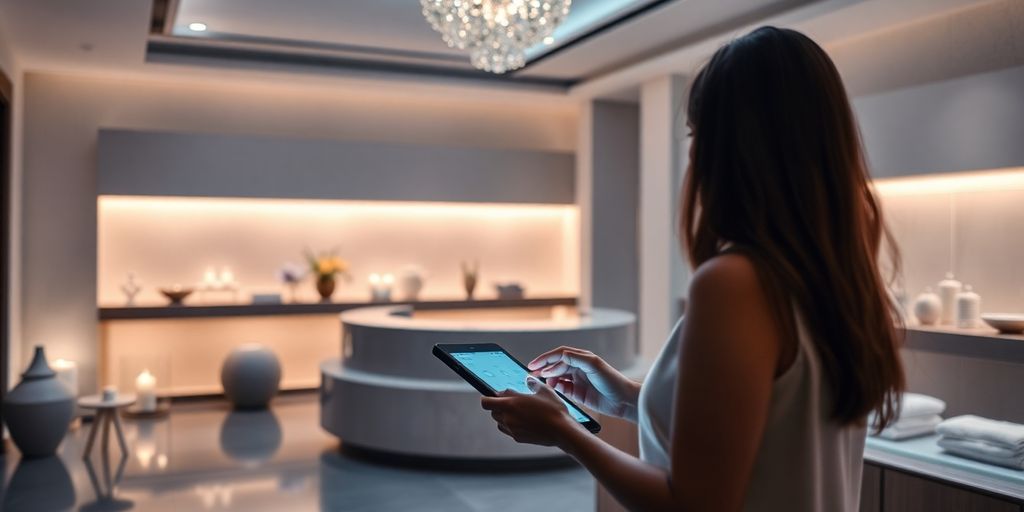 Spa receptionist using AI phone service.