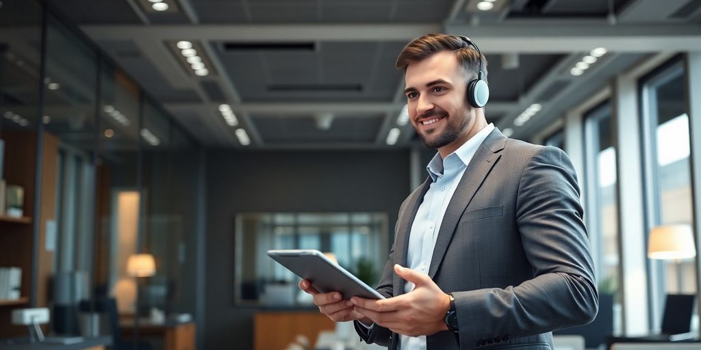 Lawyer using AI to answer calls efficiently.