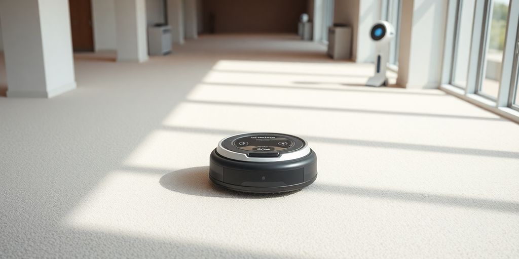 Clean carpet and robot assistant.