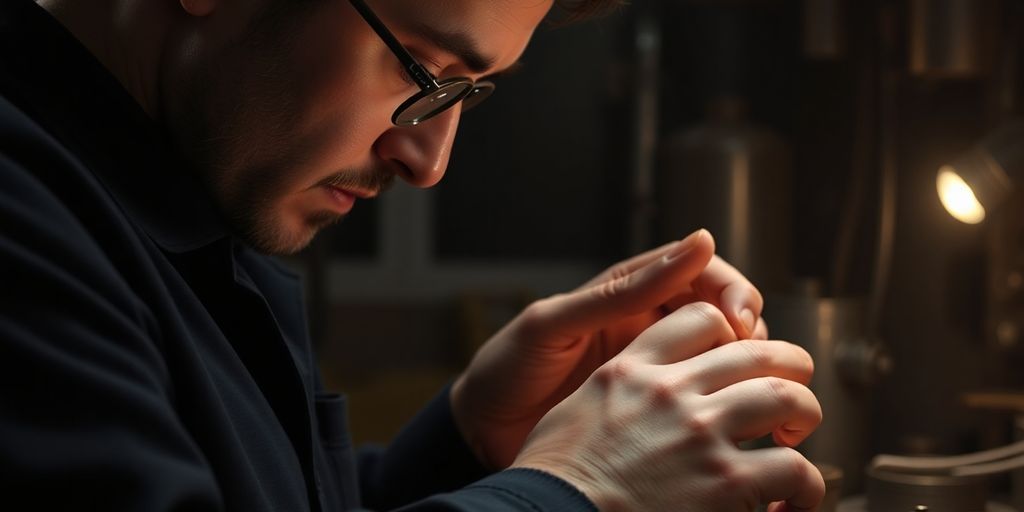 Locksmith at work with AI assistant.