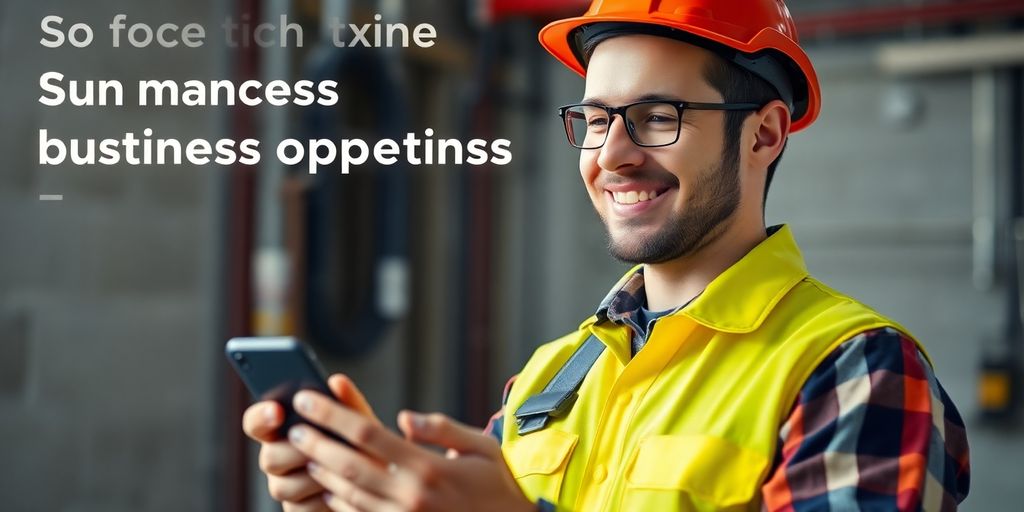 Electrician talking on phone with AI assistant