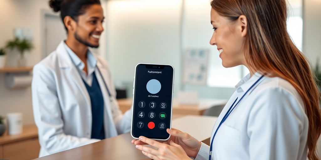 Physiotherapist using AI phone system.