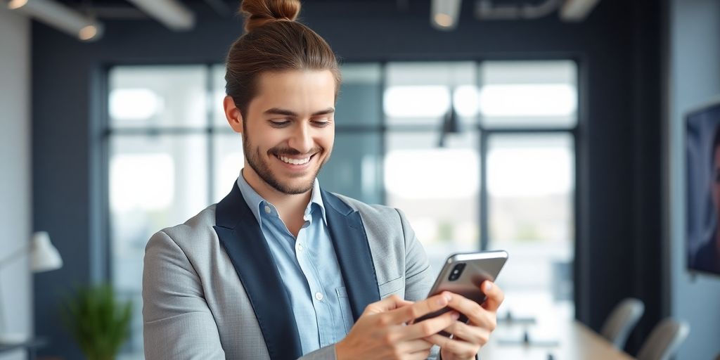 Real estate agent using AI phone answering service.