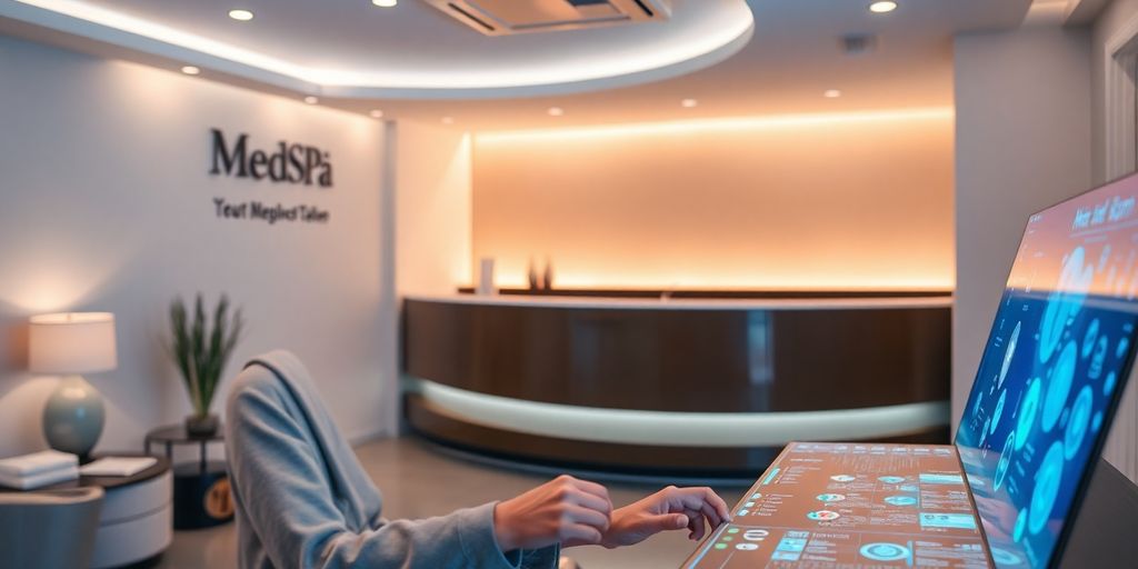 MedSpa client interacting with AI receptionist.