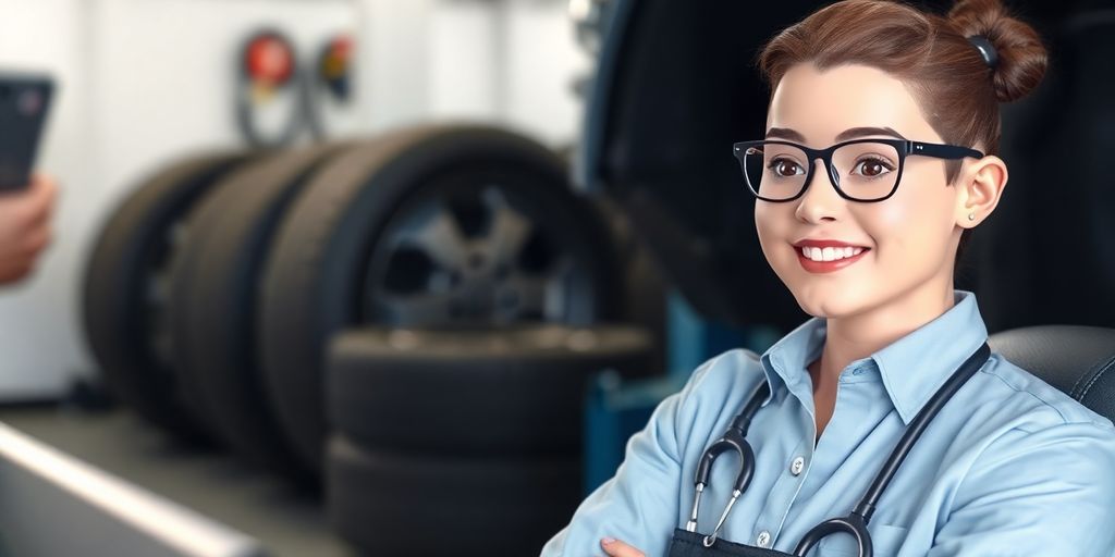 AI assistant answering phone at tire shop.