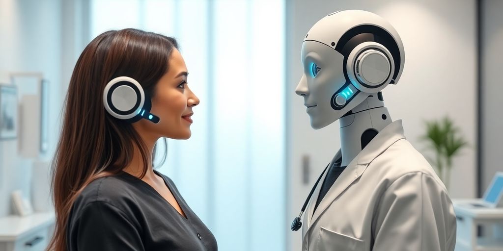 AI receptionist interacting with patient.