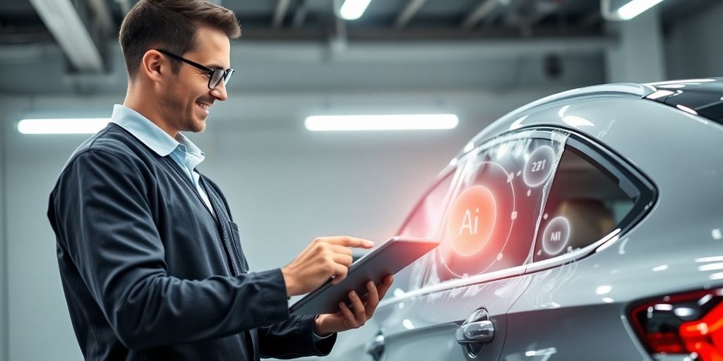 Car wash attendant using AI phone.