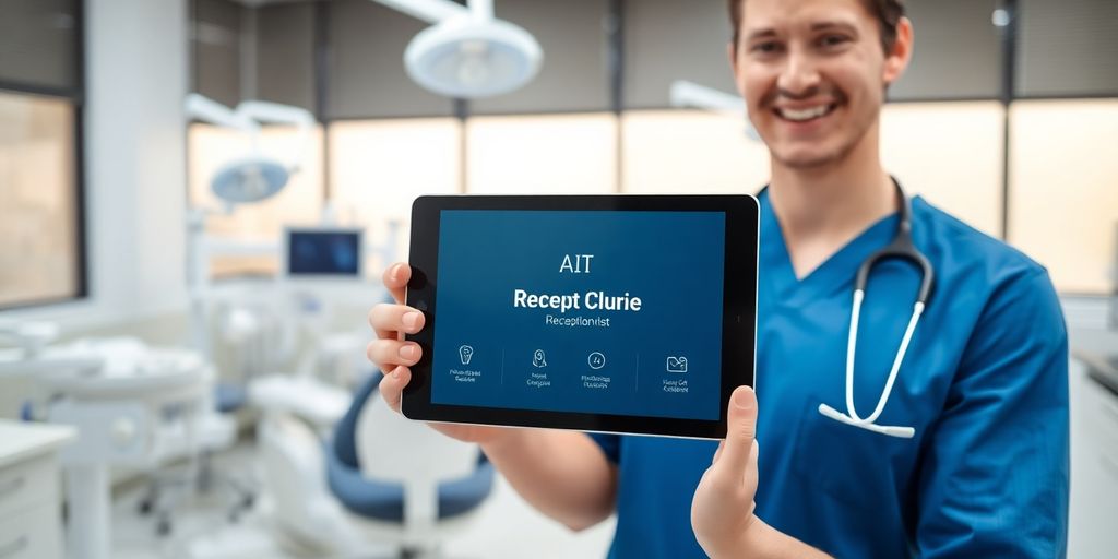 Dentist using AI virtual receptionist.
