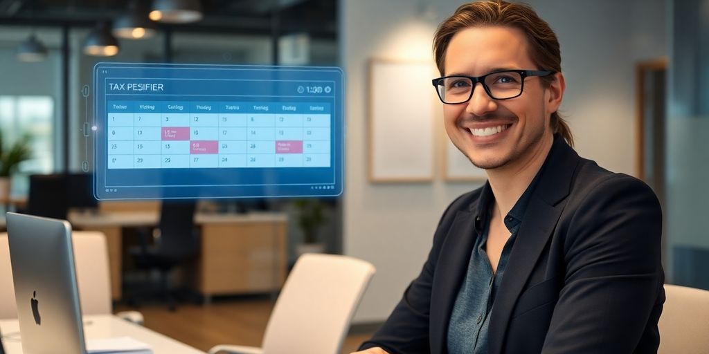Tax preparer interacting with AI receptionist.