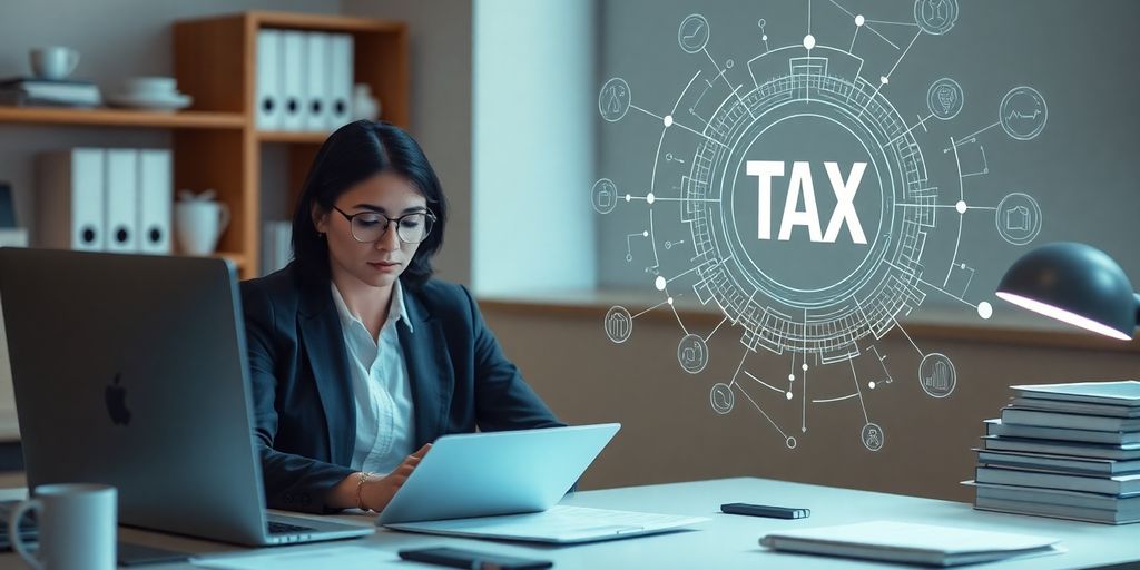 Tax professional interacting with AI assistant.