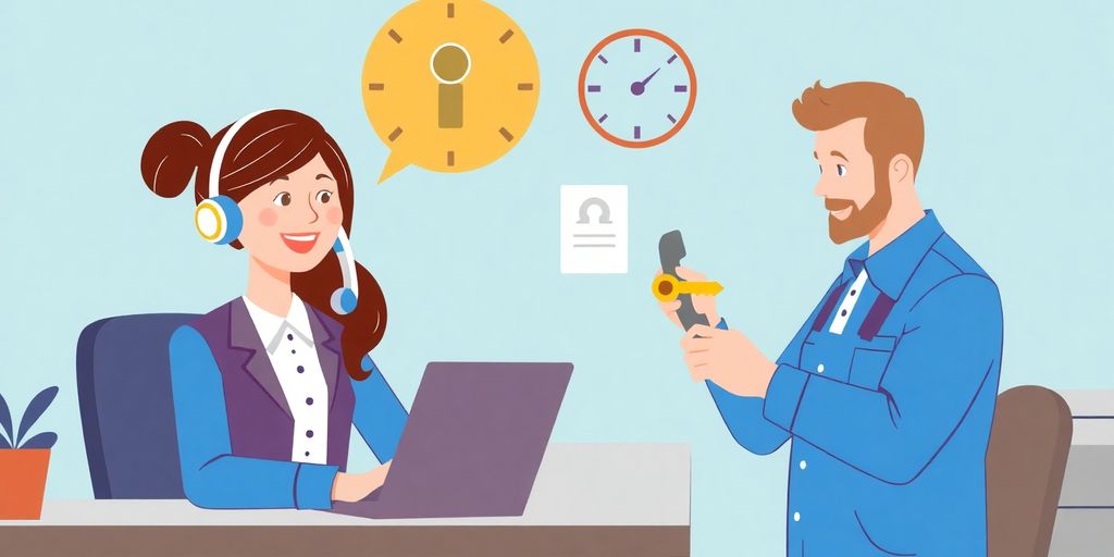Locksmith and AI receptionist working together.