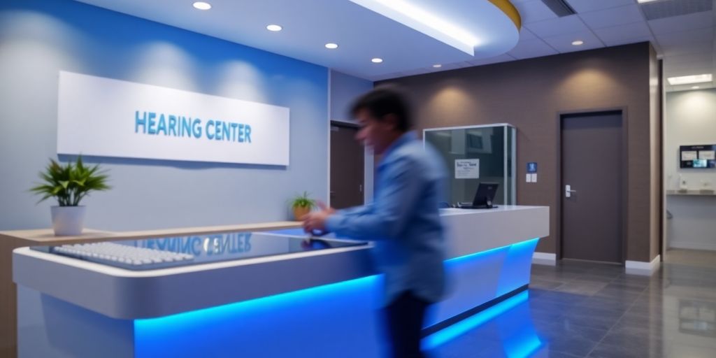 Modern hearing center with AI receptionist.