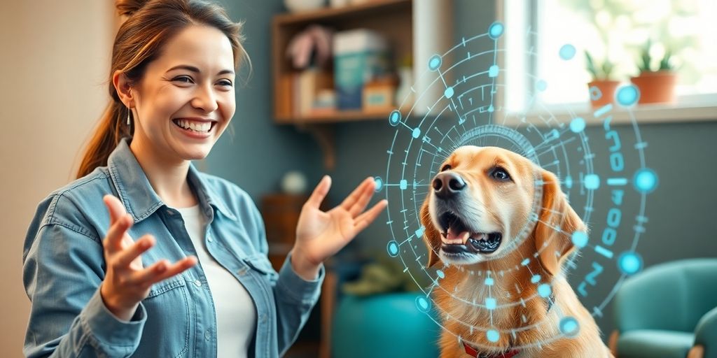 Dog daycare owner interacting with AI.