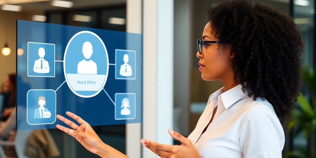 Accountant working with AI virtual receptionist.