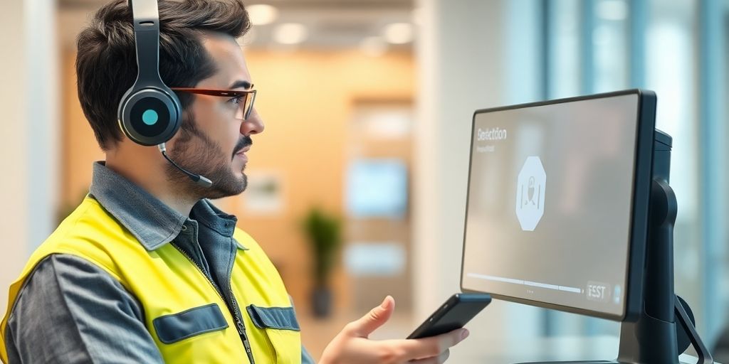 AI receptionist assisting a pest control technician.