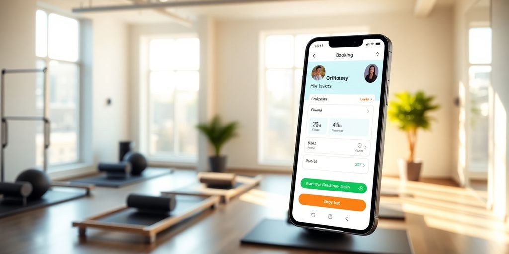 Pilates studio with AI booking integration.