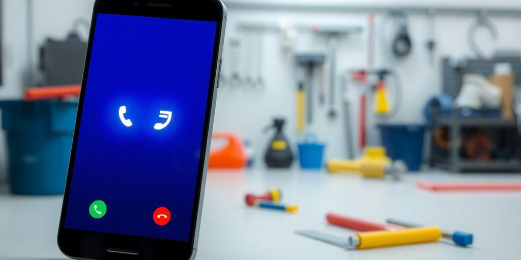 Plumber using advanced AI phone system.