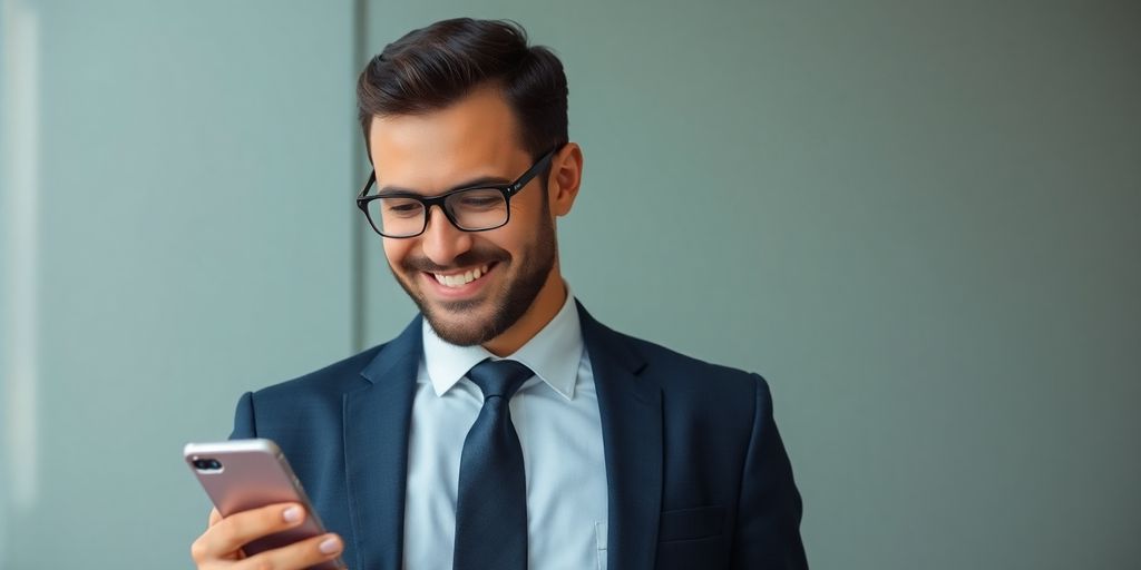 Immigration lawyer speaking on a modern phone.