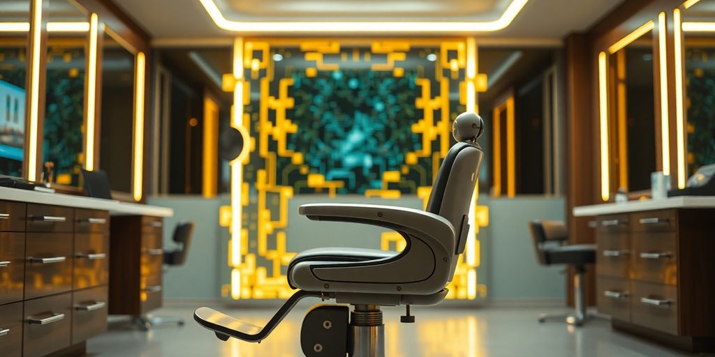 Barber using AI tool to book appointments.