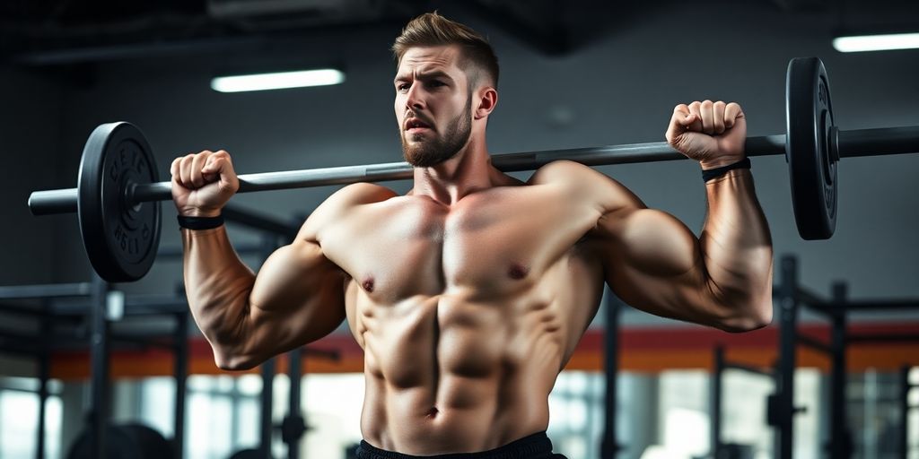 CrossFit athlete performing a clean and jerk.