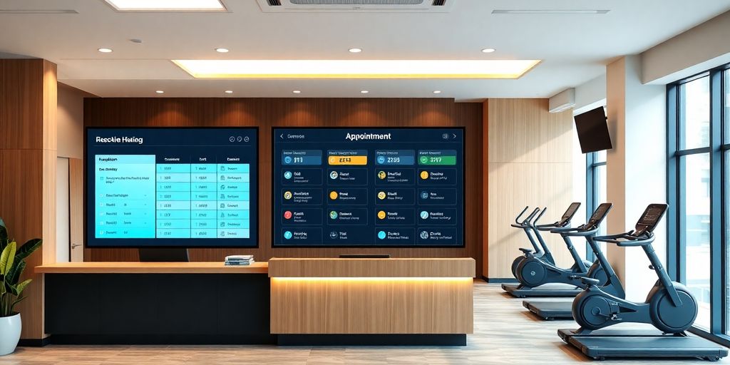 AI chatbot managing gym appointments on a sleek interface.