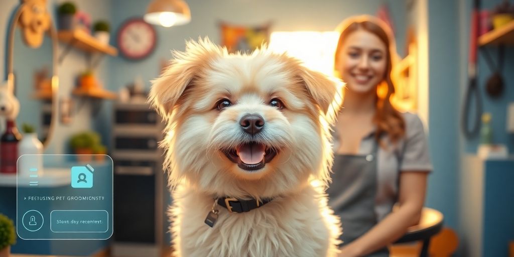 AI phone system helping pet groomer.