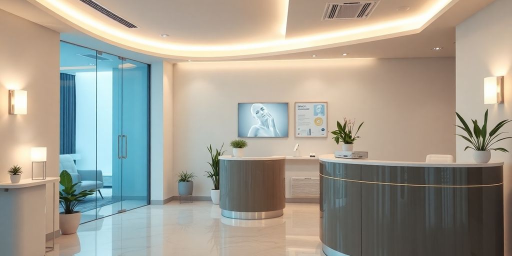 Cosmetic clinic reception with AI appointment setter.