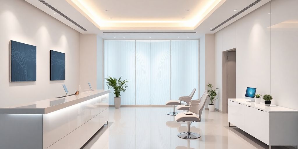 Cosmetic clinic interior with modern technology.